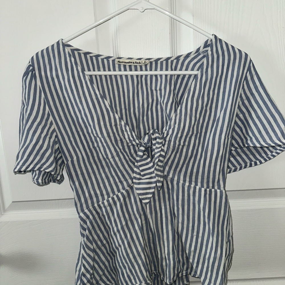 Abercrombie & Fitch blue and white Striped Blouse